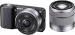 Sony NEX 3 Zwart Kit + SEL 2,8/16 mm + SEL 18-55 mm