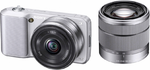 Sony NEX 3 Zilver Kit + SEL 2,8/16 mm + SEL 18-55 mm