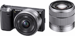 Sony NEX 5 Zwart Kit + SEL 2,8/16 mm + SEL 18-55 mm