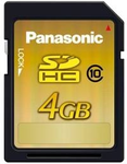 Panasonic SD-HC Class 10 Kaart 4GB 