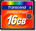 Transcend Compact Flash 16GB kaart MLC 133X