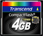 Transcend Compact Flash 4GB kaart SLC 300X