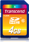 Transcend SD kaart SDHC      4GB Class 10