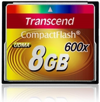 Transcend Compact Flash 8GB kaart MLC 600X