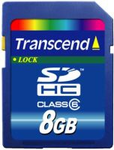 Transcend SDHC Kaart Class6 8GB