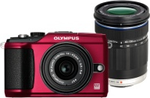 Olympus Pen E-PL 2 DZ-Kit Rood + M14-42 Zw + M40-150 Zw