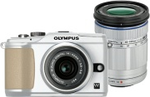 Olympus Pen E-PL 2 DZ-Kit Wit + M14-42 Zilver + M40-150 Zilver