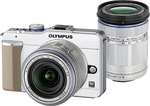 Olympus Pen E-PL 1 DZ-Kit Witß + M14-42 Zilver + M40-150 Zilver