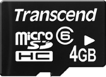 Transcend Micro SDHC Kaart 4GB class6